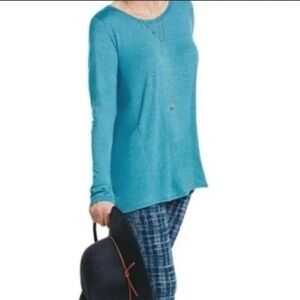 Cabi Teal Blue Blouse Long Sleeve Top  Style 3056 Women Small